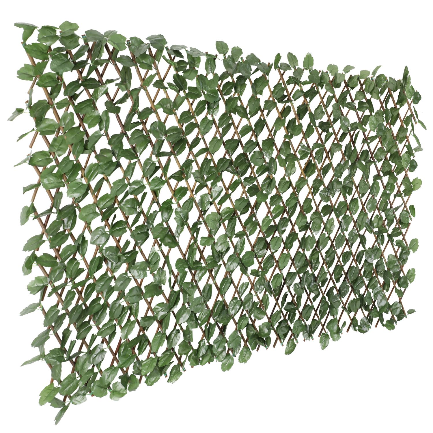 TANG 1PC Artificial Leaf Expandable Privacy Fence Screen, Faux Boxwood Stretchable Lattice Panels for Patio Backyard Balcony Screens Greenery Wall Decoration, IVY Single Side
