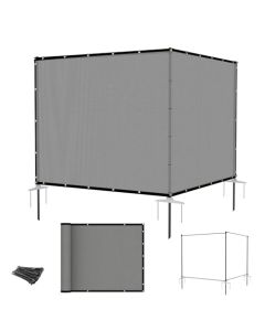 E&K Privacy Screen Fence 6"x12" Outdoor Iron Pole Privacy Fence Cover for Garden Backyard Patio Pool A/C Unit (Light Gray) - Light Gray, 6" x 12"