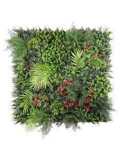 E&K 8Pcs 40" x 40" Artificial 3D Plant Wall Panels, Faux Grass Wall Backdrop Decor, UV-Anti Greenery Boxwood Hedge Privacy Screen for Outdoor Indoor Wedding Garden Backyard (Style 12) - 3D Panel 40" - Style 12, 8, 40"x40"