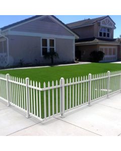 E&K 9 Sets 30"H x 84"L Vinyl White Picket Fence Panels No Ground Spike Decorative Fencing for Pool Garden Patio Backyard Porch (20 Pickets, Straight) - White 20 Pickets, 9, 30"Hx84"L