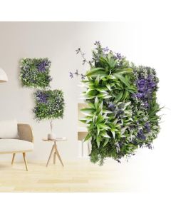 E&K 5Pcs 20" x 20" Artificial 3D Plant Wall Panels, Faux Grass Wall Backdrop Decor, UV-Anti Greenery Boxwood Hedge Privacy Screen for Outdoor Indoor Wedding Garden Backyard (Style 14) - 3D Panel 20" - Style 14, 5, 20"x20"