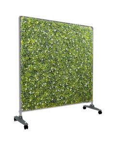 Bynbbur Movable Room Divider Faux Greenery Hedge Wall, Artificial Boxwood Panels Portable Room partition with Wheels, Privacy Screen Backdrop for Office Wedding Indoor Decoration - Customizable with Size