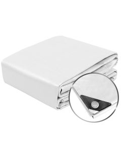 TANG Tarps Waterproof White 10 Mil Thick 10x10' Feet Multi-Purpose Heavy Duty Tarps Poly Camping Tarp Canvas Plastic Roof Tarp Covers, UV Resistant Tarpaulin for Outdoor Tent Shelter Boat Pool Patio