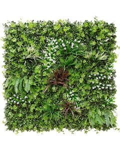 E&K 9Pcs 40" x 40" Artificial 3D Plant Wall Panels, Faux Grass Wall Backdrop Decor, UV-Anti Greenery Boxwood Hedge Privacy Screen for Outdoor Indoor Wedding Garden Backyard (Style 05) - 3D Panel 40" - Style 05, 9, 40"x40"