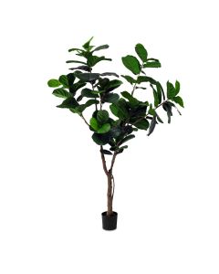 Bynbbur Artificial Fiddle Leaf Fig Tree 6 FT Faux Plants Indoor Outdoor with Black Pot Large Fake Tree for Home Office Living Room Kitchen Decor, 6 FT