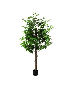 Bynbbur Artificial Ficus Tree 6 FT Faux Plants Indoor Outdoor with Black Pot Large Fake Tree for Home Office Living Room Kitchen Decor, 6 FT