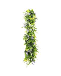 Bynbbur 9Pcs Fake Hanging Plants Artificial Vines, 20" Faux Greenery for Wall Home Room Table Wedding Indoor Outdoor Decoration, Light Green with Lavender