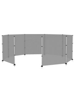 TANG Outdoor Privacy Fence Fencing for Inground Pools Deck Dog Fence with Poles on Concrete Deck Safety Fence Barrier 4'x24' Grey