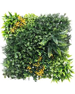 E&K 9Pcs 20" x 20" Artificial 3D Plant Wall Panels, Faux Grass Wall Backdrop Decor, UV-Anti Greenery Boxwood Hedge Privacy Screen for Outdoor Indoor Wedding Garden Backyard (Style 08) - 3D Panel 20" - Style 08, 9, 20"x20"