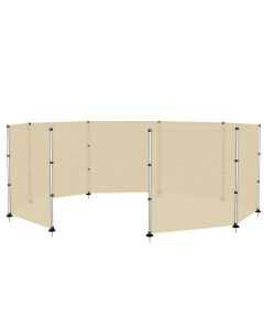 TANG Outdoor Privacy Fence Fencing for Inground Pools Deck Dog Fence with Poles on Concrete Deck Safety Fence Barrier Beige 4'x2'