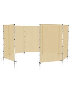 TANG Outdoor Privacy Fencing with Poles Ground Spikes Dog Garden Privacy Fence Backyard Patio Yard Barrier Boarder Divider Hollow Beige 6'x2'