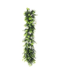 Bynbbur 9Pcs Fake Hanging Plants Artificial Vines, 20" Faux Greenery for Wall Home Room Table Wedding Indoor Outdoor Decoration, Green with White