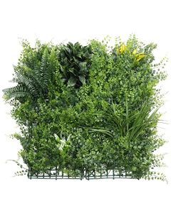 E&K 9Pcs 20" x 20" Artificial 3D Plant Wall Panels, Faux Grass Wall Backdrop Decor, UV-Anti Greenery Boxwood Hedge Privacy Screen for Outdoor Indoor Wedding Garden Backyard (Style 04) - 3D Panel 20" - Style 04, 9, 20"x20"