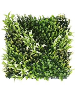 E&K 5Pcs 20" x 20" Artificial 3D Plant Wall Panels, Faux Grass Wall Backdrop Decor, UV-Anti Greenery Boxwood Hedge Privacy Screen for Outdoor Indoor Wedding Garden Backyard (Style 13) - 3D Panel 20" - Style 13, 5, 20"x20"