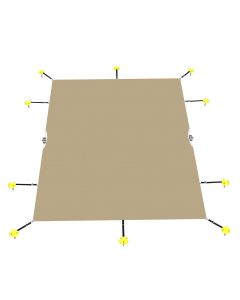 TANG 24'x50' Inground Pool Cover Safety Winter Covers with Wire Rope Hemmed All Edges, Heavy Duty Rectangular Mesh Cover for Swimming Pools Leaf Net Covers (Sand)