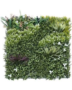 E&K 9Pcs 40" x 40" Artificial 3D Plant Wall Panels, Faux Grass Wall Backdrop Decor, UV-Anti Greenery Boxwood Hedge Privacy Screen for Outdoor Indoor Wedding Garden Backyard (Style 04) - 3D Panel 40" - Style 04, 9, 40"x40"