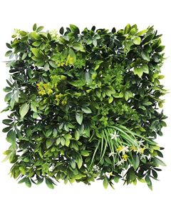 E&K 9Pcs 20" x 20" Artificial 3D Plant Wall Panels, Faux Grass Wall Backdrop Decor, UV-Anti Greenery Boxwood Hedge Privacy Screen for Outdoor Indoor Wedding Garden Backyard (Style 06) - 3D Panel 20" - Style 06, 9, 20"x20"
