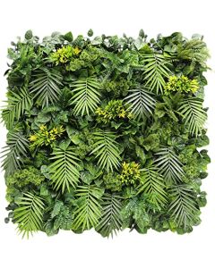 E&K 5Pcs 40" x 40" Artificial 3D Plant Wall Panels, Faux Grass Wall Backdrop Decor, UV-Anti Greenery Boxwood Hedge Privacy Screen for Outdoor Indoor Wedding Garden Backyard (Style 08) - 3D Panel 40" - Style 08, 5, 40"x40"