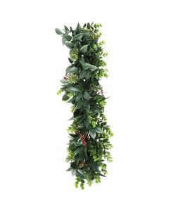Bynbbur 19Pcs Fake Hanging Plants Artificial Vines, 20" Faux Greenery for Wall Home Room Table Wedding Indoor Outdoor Decoration, Green with Red