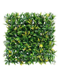 E&K 9Pcs 20" x 20" Artificial 3D Plant Wall Panels, Faux Grass Wall Backdrop Decor, UV-Anti Greenery Boxwood Hedge Privacy Screen for Outdoor Indoor Wedding Garden Backyard (Style 03) - 3D Panel 20" - Style 03, 9, 20"x20"