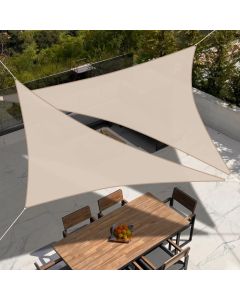 TANG Sunshades Depot 24'x24'x24' Equilateral Triangle Waterproof Knitted Shade Sail with 8 inch Hardware Kit Curved Edge Beige U*V Block Pergola Carport Awning Canopy Replacement Awning