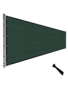 TANG Fence Privacy Screen Green 8 Feet x 50 Feet Outdoor Shade Cloth with Grommets, 150 GSM Temporary Fence Cover with Zipties Mesh Netting Fences Blockage for Backyard Garden Patio Chain Link