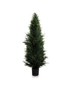Bynbbur 1 Pcs Artificial Christmas Tree Cedar Tree 5 Feet Xmas Tree Indoor Outdoor with Black Pot Christmas Decoration for Home Office Living Room Kitchen