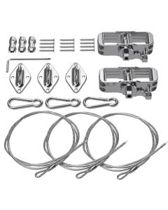 Tang Sun Shade Sail Hardware Kit with 18' (6'x3) Cable Wire Rope, Triangle Shade Sail Installation Kit for Deck Patio Yard Garden
