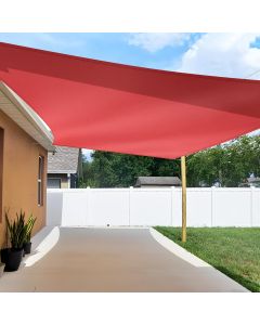 TANG 16'x16' Sun Shade Sail Rectangle Sunshade Canopy UV Block Shade Cloth Pergola Cover for Outdoor Patio Garden Gazebo Deck, Red