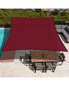 TANG Sunshades Depot 21'x21' Square Waterproof Knitted Shade Sail with 8 inch Hardware Kit Curved Edge Red U*V Block Pergola Carport Canopy Awning Customize Available