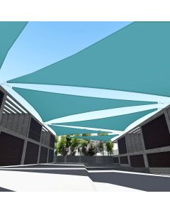 TANG Sunshades Depot 16'x16'x23' Right Triangle Waterproof Knitted Shade Sail with 6 inch Kit Curved Edge Turquoise U*V Block Shade Fabric Pergola Carport Awning Canopy Replacement Awning