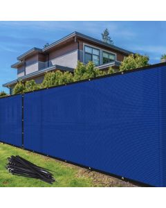 TANG 4' x 99' Privacy Fence Screen Blue Shade Cloth with Grommets, Chain Link Fence Panels Outdoor Mesh Fabric Fencing, Balcony Windscreen Cover,Temporary Garden Fencing for Yard Deck Pool