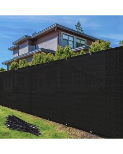 TANG 4' x 50' Privacy Fence Screen Black Shade Cloth with Grommets, Chain Link Fence Panels Outdoor Mesh Fabric Fencing, Balcony Windscreen Cover,Temporary Garden Fencing for Yard Deck Pool