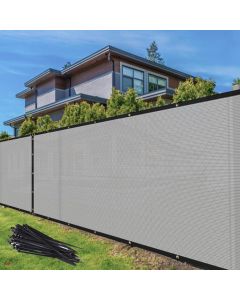 TANG 4' x 99' Privacy Fence Screen Grey Shade Cloth with Grommets, Chain Link Fence Panels Outdoor Mesh Fabric Fencing, Balcony Windscreen Cover,Temporary Garden Fencing for Yard Deck Pool