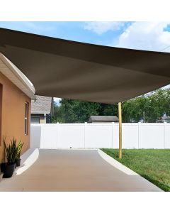 TANG 24'x24' Sun Shade Sail Rectangle Sunshade Canopy UV Block Shade Cloth Pergola Cover for Outdoor Patio Garden Gazebo Deck, Brown