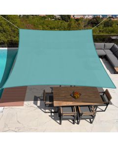TANG Sunshades Depot 21'x21' Square Waterproof Knitted Shade Sail with 8 inch Hardware Kit Curved Edge Turquoise Green U*V Block Pergola Carport Canopy Awning Customize Available