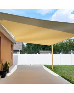 TANG 24'x24' Sun Shade Sail Rectangle Sunshade Canopy UV Block Shade Cloth Pergola Cover for Outdoor Patio Garden Gazebo Deck, Sand