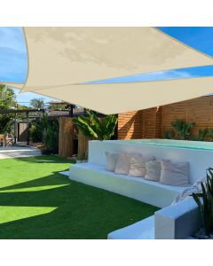 TANG 23'x24'x33' Sun Shade Sail Rignt Triangle Shade Canopy Outdoor Patio Covers UV Block Cloth for Pergola Backyard Porch Deck Garden Carport, Beige
