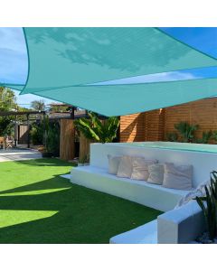 TANG 24'x24'x34' Sun Shade Sail Rignt Triangle Shade Canopy Outdoor Patio Covers UV Block Cloth for Pergola Backyard Porch Deck Garden Carport, Turquoise Green