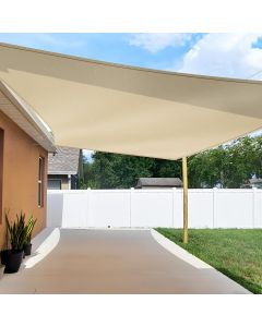 TANG 24'x24' Sun Shade Sail Rectangle Sunshade Canopy UV Block Shade Cloth Pergola Cover for Outdoor Patio Garden Gazebo Deck, Beige