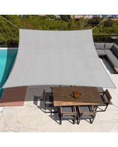 TANG Sunshades Depot 21'x21' Square Waterproof Knitted Shade Sail with 8 inch Hardware Kit Curved Edge Light Gray/Light Grey U*V Block Pergola Carport Canopy Awning Customize Available