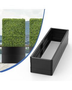 Bynbbur 84"Lx9"Hx24"D Aluminum Base Black for Artificial Boxwood Panel Hedge Wall Grass Backdrop Use, Outdoor Planters Garden Raised, Metal Planter Box