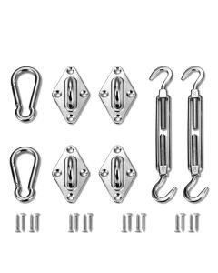 TANG Sunshades Depot Quadrilateral Sun Shade Sail Hardware kit Set 8 Inches Super Heavy Duty