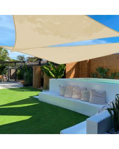 TANG 16' x 16' x 23' Sun Shade Sail Right Triangle Shade Canopy Patio Cover UV Block Permeable Cloth Fabric for Pergola Backyard Porch Deck Garden Carport Awning Outdoor Activity, Sand