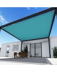 TANG 24' x 40' Waterproof Shade Cloth with Grommets, Sun Shade Sail Rectangle Straight Side, 260 GSM UV Block Fabric Patio Canopy for Deck Carport Backyard Pergola Cover, Turquoise