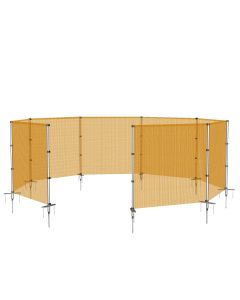 TANG Outdoor Temporary Fencing with Poles Ground Spikes Dog Garden Chicken Animal Mesh Fence for Backyard Patio Yard Fence Barrier Boarder Divider Removable 4'x93' Orange