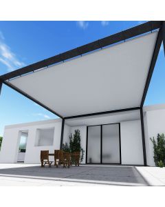 TANG 24' x 40' Waterproof Shade Cloth with Grommets, Sun Shade Sail Rectangle Straight Side, 260 GSM UV Block Fabric Patio Canopy for Deck Carport Backyard Pergola Cover, Gray