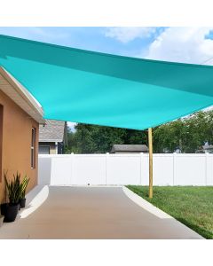 TANG 16'x16' Sun Shade Sail Rectangle Sunshade Canopy UV Block Shade Cloth Pergola Cover for Outdoor Patio Garden Gazebo Deck, Turquoise