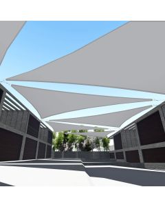 Sunshades Depot 16'x16'x23' Right Triangle Waterproof Knitted Shade Sail with 6 inch Kit Curved Edge Light Gray/Grey U*V Block Shade Fabric Pergola Carport Awning Canopy Replacement Awning