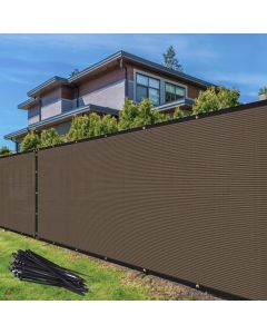 TANG 4' x 40' Privacy Fence Screen Brown Shade Cloth with Grommets, Chain Link Fence Panels Outdoor Mesh Fabric Fencing, Balcony Windscreen Cover,Temporary Garden Fencing for Yard Deck Pool